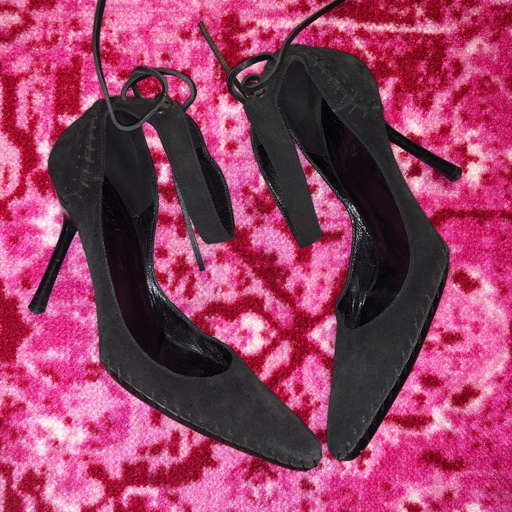 Gucci black suede heels